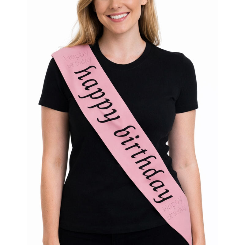 Load image into Gallery viewer, Party Sash Happy Birthday Hen Night Womens Celebration Sash One Size - Pink-1
