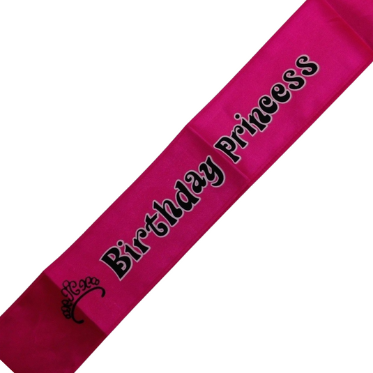 Birthday Princess Sash 21st 18th Girls Night Party Costume Celebration Bday - Pink-0