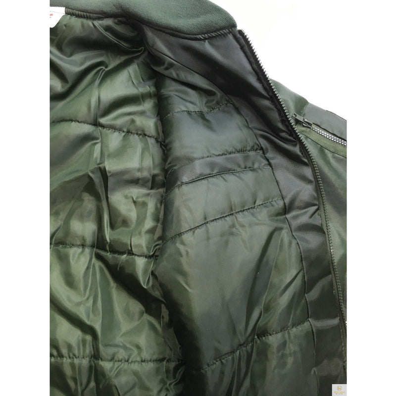 Load image into Gallery viewer, Plus Size Quilted Jacket Zip Up Classic Padded Flight Flying Winter Big &amp; Tall - Bottle Green-4

