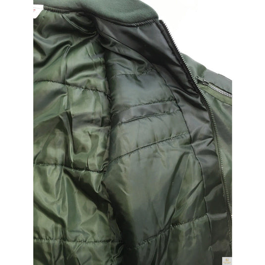 Plus Size Quilted Jacket Zip Up Classic Padded Flight Flying Winter Big & Tall - Bottle Green-4