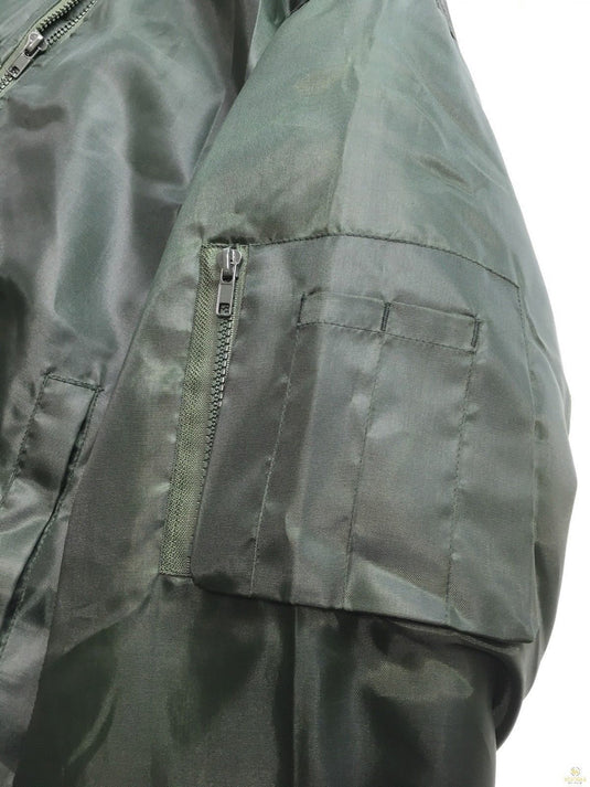 Plus Size Quilted Jacket Zip Up Classic Padded Flight Flying Winter Big & Tall - Bottle Green-2