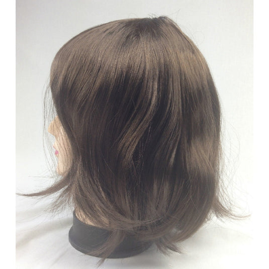Bob Wig Costume Short Straight Fringe Cosplay Party Full Hair Womens Fancy Dress - Brown-4