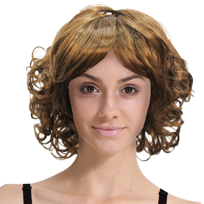 Load image into Gallery viewer, CURLY BOB WIG Hair Party Costume Halloween Fancy Dress 60s 70s - Brown-0
