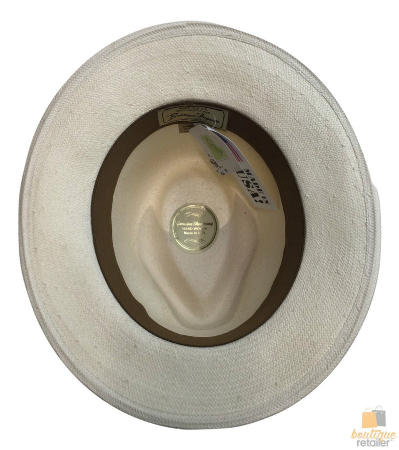 Load image into Gallery viewer, Premium STRAW HAT Panama Trilby Fedora Feather Sun Beach Brim Cap USA Made BR005-4
