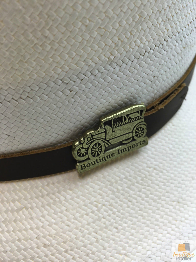 Load image into Gallery viewer, Premium STRAW HAT Panama Trilby Fedora Feather Sun Beach Brim Cap USA Made BR005-2
