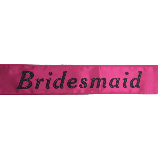 Hens Night Satin Sash Bridal Party Girls Wedding Bridesmaid Accessory - Hot Pink-2