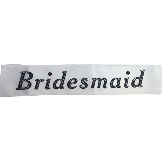 Hens Night Satin Sash Bridal Party Girls Wedding Bridesmaid Accessory - White-2