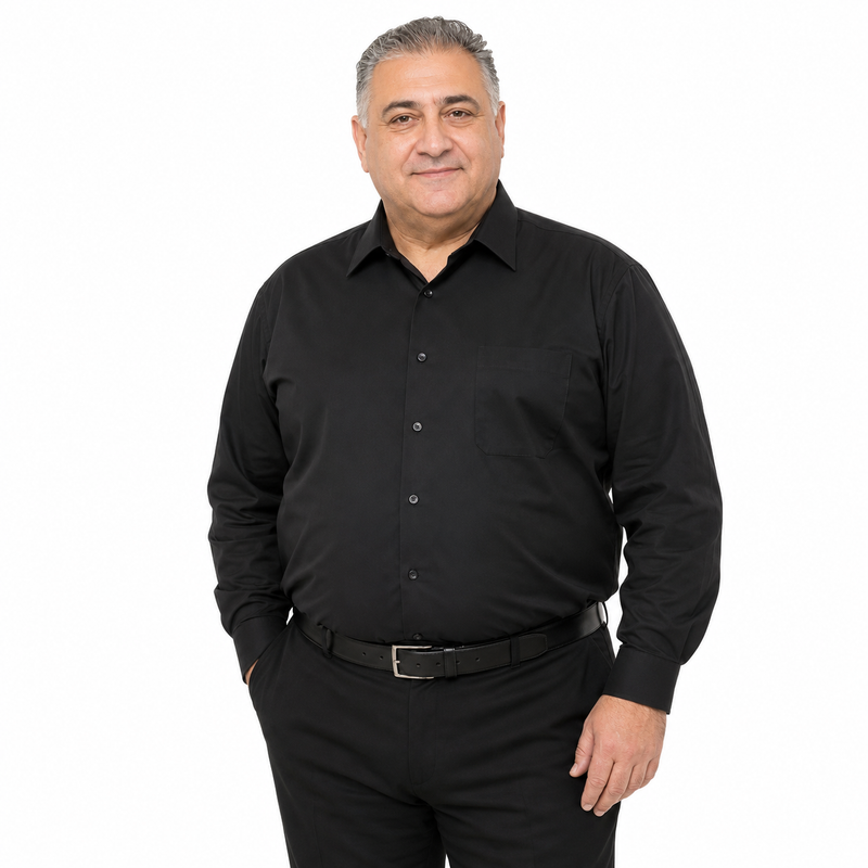 Load image into Gallery viewer, Mens BUSINESS SHIRT Plus Size King Big Large Formal in Black-1
