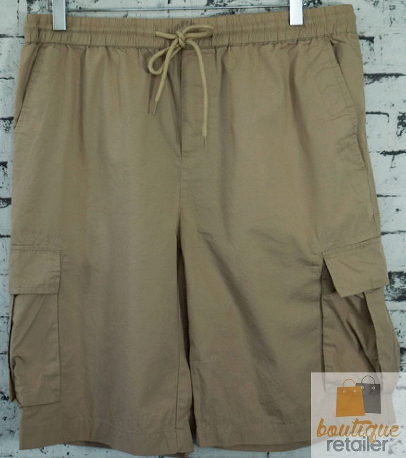Load image into Gallery viewer, CARGO SHORTS Elastic Waist 100% COTTON Army Pocket Mens Drawstrings 0526-13
