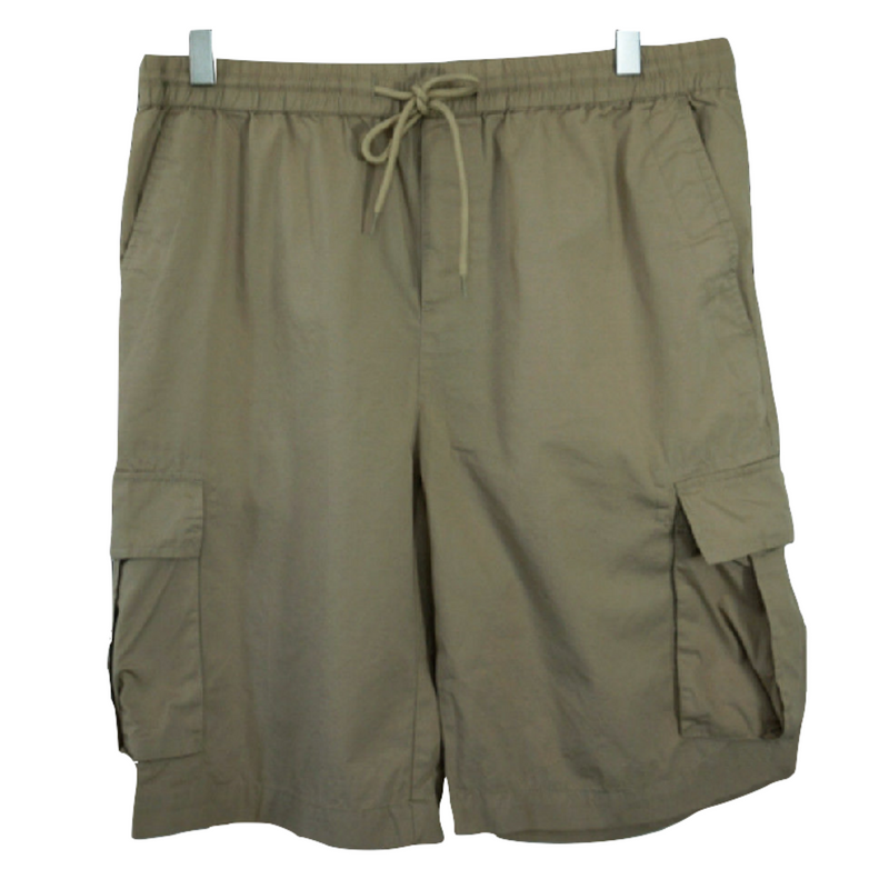 Load image into Gallery viewer, CARGO SHORTS Elastic Waist 100% COTTON Army Pocket Mens Drawstrings 0526-2
