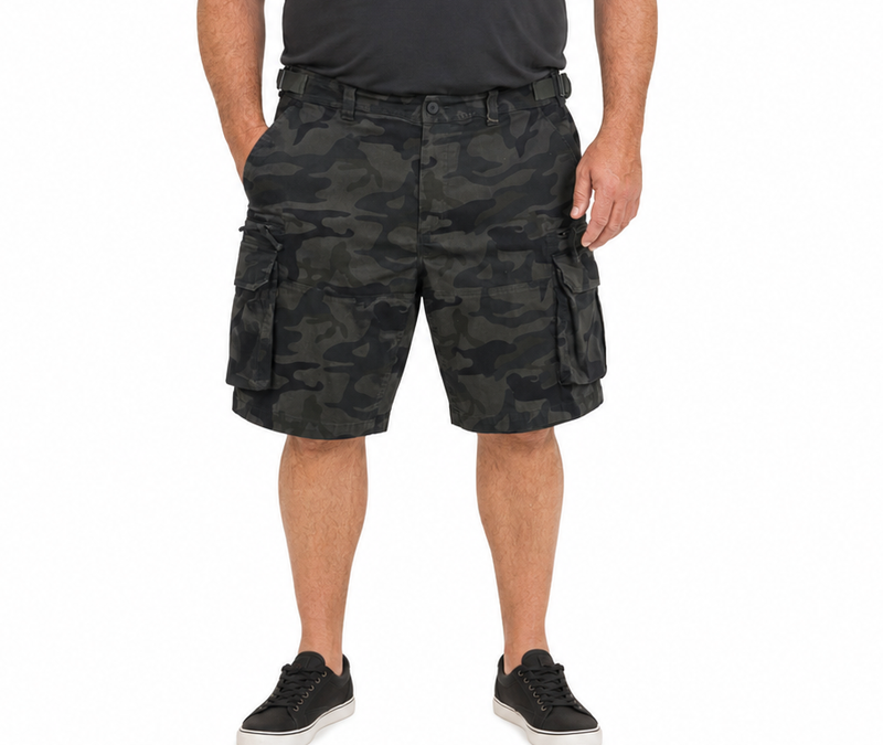 Load image into Gallery viewer, Deluxe PLUS SIZE CARGO SHORTS Heavy Duty Big Sizes 100% COTTON Drill Summer - Camo-0
