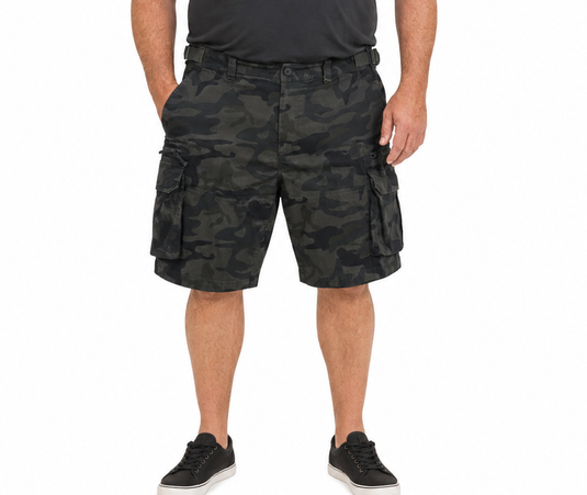 Deluxe PLUS SIZE CARGO SHORTS Heavy Duty Big Sizes 100% COTTON Drill Summer - Camo-1