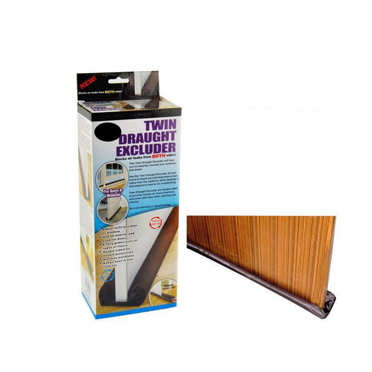 1x Twin DRAFT STOPPER Double Sided Snake Air Wind Door Guard Cover Weather Seal-1