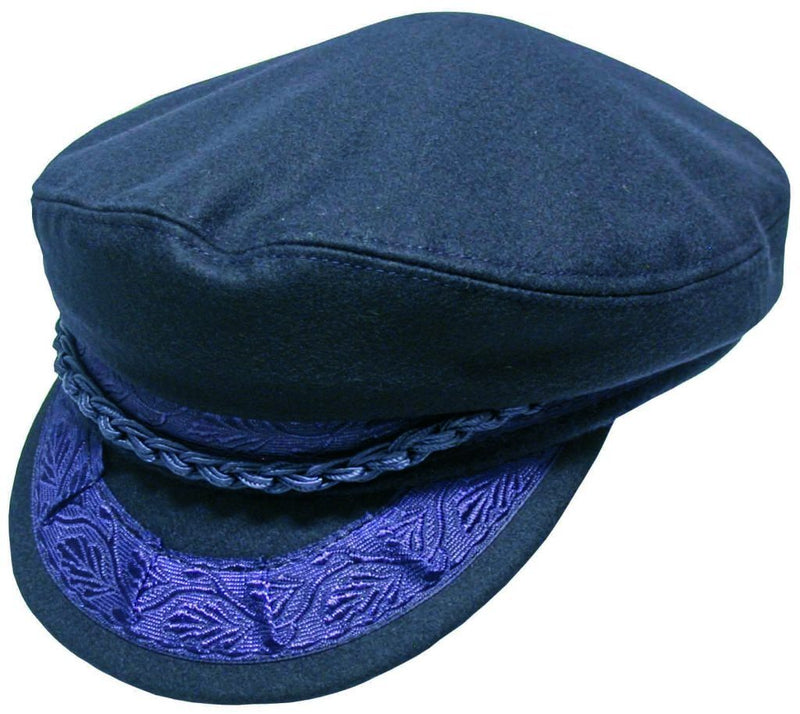 Load image into Gallery viewer, GREEK FISHERMAN Cap Hat Winter Wool Blend MADE IN GREECE Classic Ivy Sailor - Navy Blue-0
