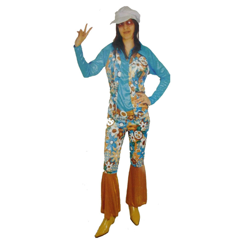 Load image into Gallery viewer, WOMENS HIPPIE COSTUME Fancy Dress 60s 70s Hippy Groovy Disco Retro Halloween-0
