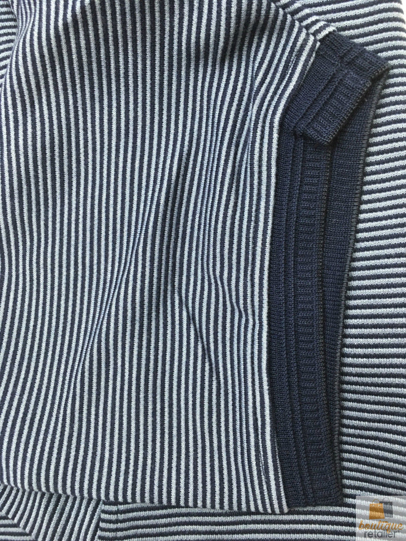Load image into Gallery viewer, Short Sleeve Polo Shirt Top Short Sleeve Quality Loose Fit Adults Striped - Navy/Storm - M-3
