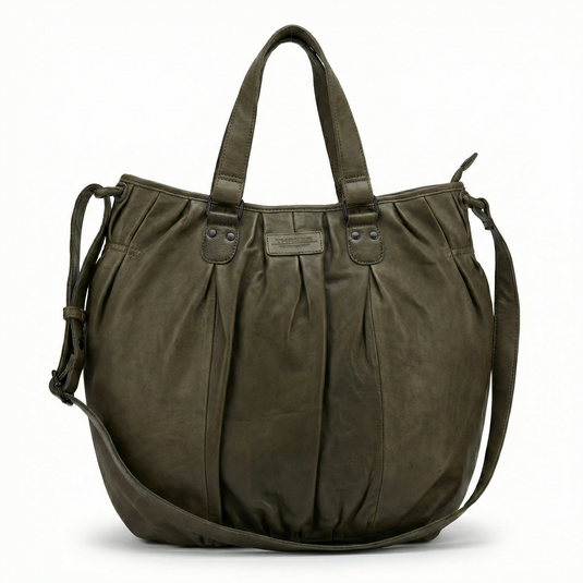 Premium Womens Leather Shoulder Bag Messenger Satchel Handbag Purse ITWB02 - Grey-1