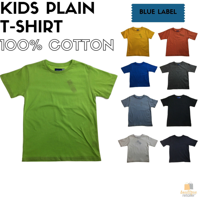 Load image into Gallery viewer, KIDS PLAIN T SHIRT Childrens Child 100% COTTON Boys Girls Basic Blank Tee Top-1
