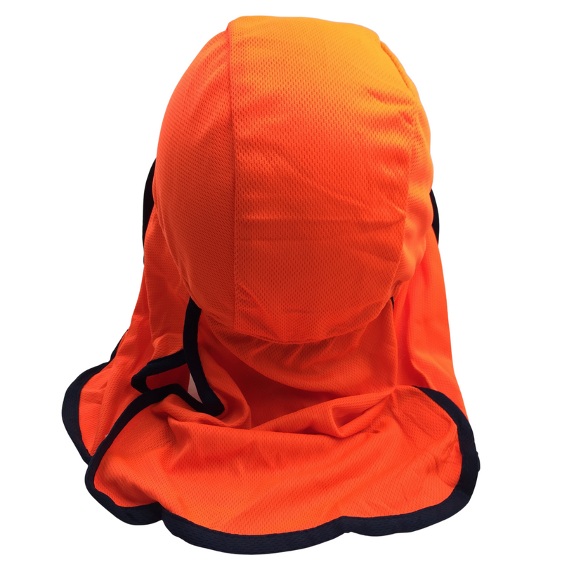 Load image into Gallery viewer, Hi Vis Legionnaire Hat Cap Sun Protection Workwear Legionnaires Fluro One Size - Fluro Orange-3
