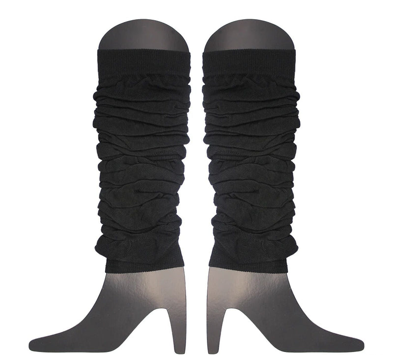Load image into Gallery viewer, LEG WARMERS Knitted Womens Neon Party Knit Ankle Fluro Dance Costume 80s Pair - Black-0
