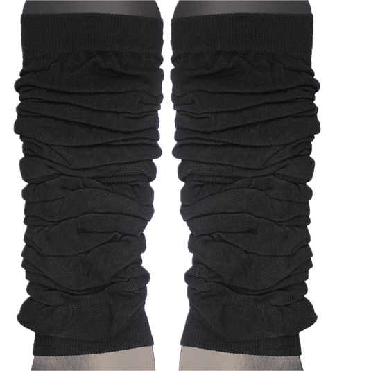 LEG WARMERS Knitted Womens Neon Party Knit Ankle Fluro Dance Costume 80s Pair - Black-2