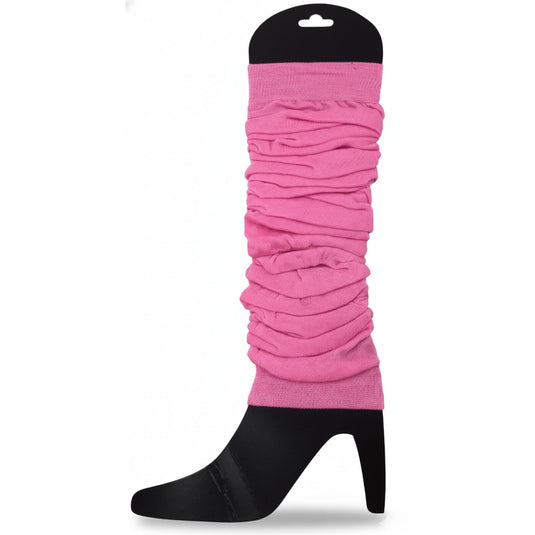 LEG WARMERS Knitted Womens Neon Party Knit Ankle Fluro Dance Costume 80s Pair - Light Pink-0