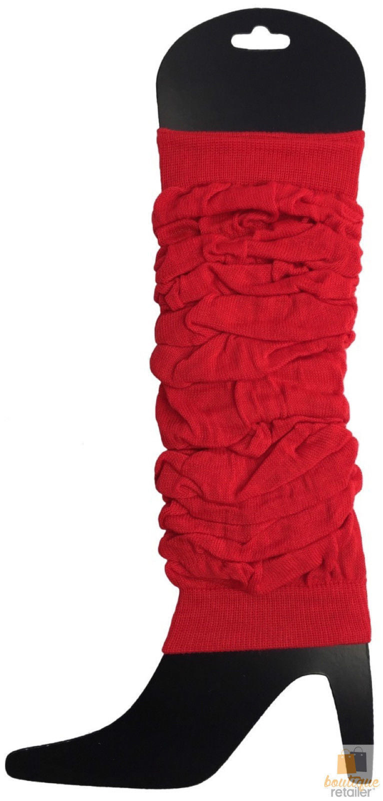 Load image into Gallery viewer, LEG WARMERS Knitted Womens Neon Party Knit Ankle Fluro Dance Costume 80s Pair - Red-0

