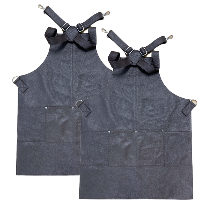 Load image into Gallery viewer, 2x BUFFALO LEATHER APRON Cooking Chef Hairdresser Waterproof Durable - Brown-0

