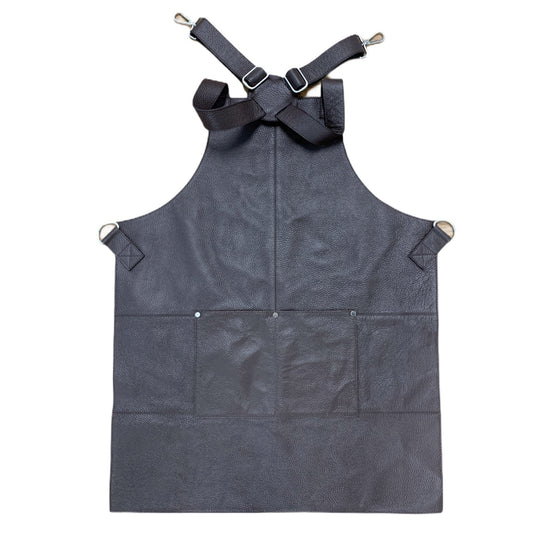 BUFFALO LEATHER APRON Cooking Chef Hairdresser Waterproof Durable Quality - Brown-0