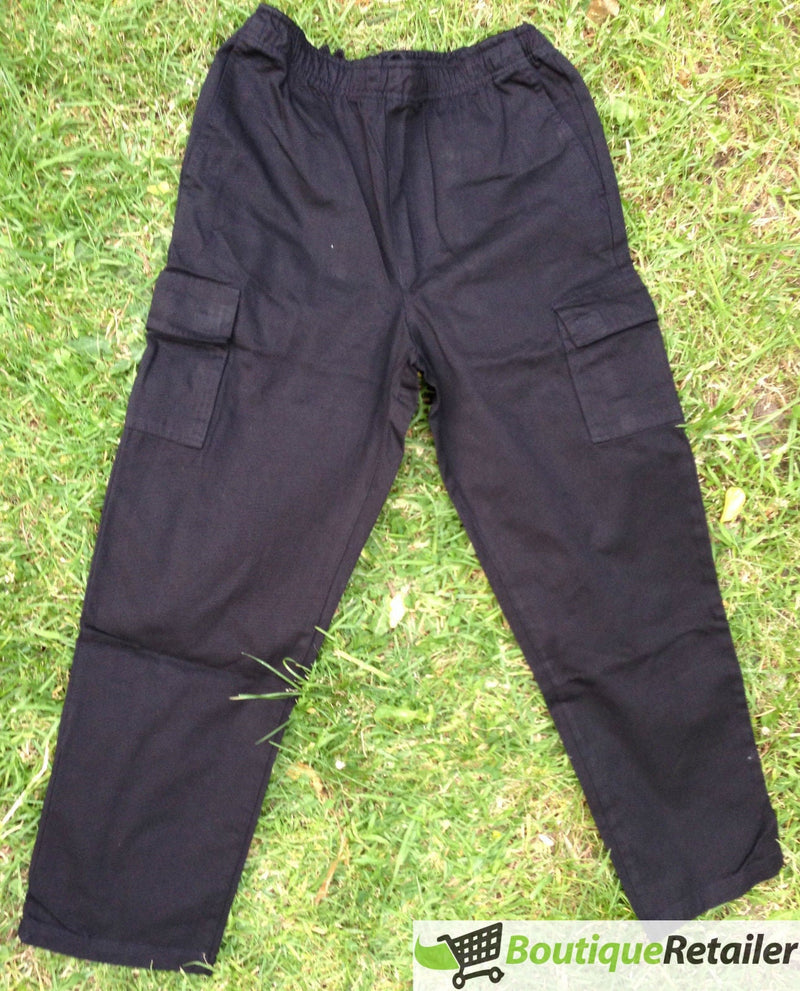 Load image into Gallery viewer, Mens CARGO PANTS Trousers Elastic Waist 100% COTTON Army Military PLAIN Casual-7
