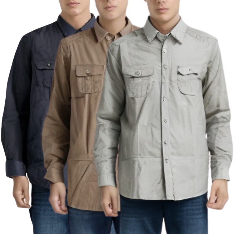 Load image into Gallery viewer, Mens Plain Slim 100% Cotton Long Sleeve Shirt Button Up Stylish Business Casual-0
