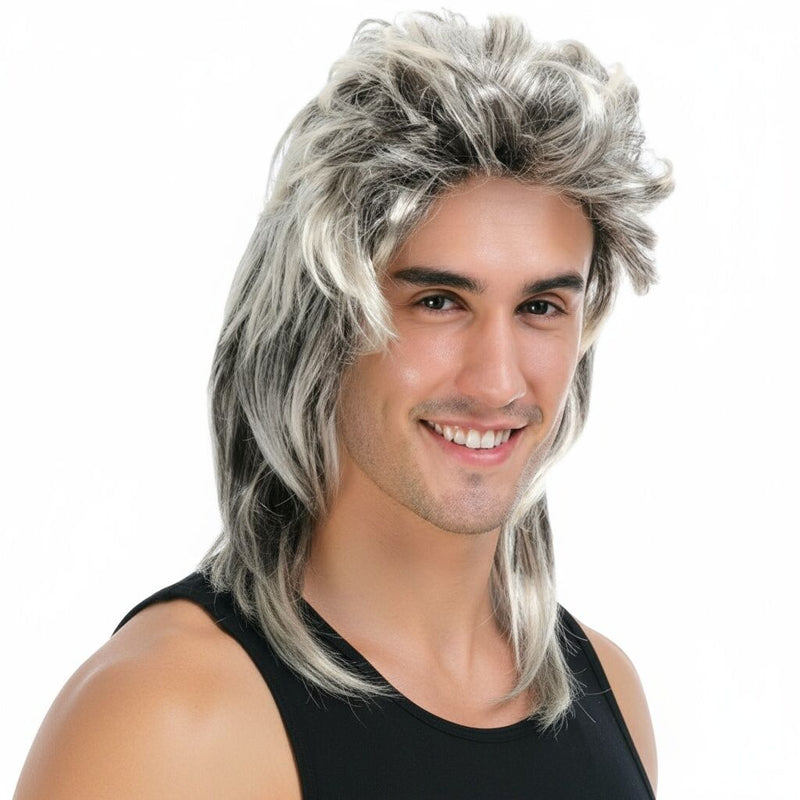 Load image into Gallery viewer, MULLET WIG 80s Fancy Dress Mens Party Costume Rock Bogan Accessory Punk 70s 90s - Ash Blonde-0
