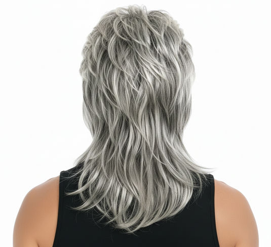 MULLET WIG 80s Fancy Dress Mens Party Costume Rock Bogan Accessory Punk 70s 90s - Ash Blonde-2