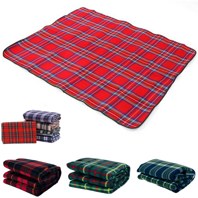 Picnic Rug Mat Blanket Outdoor Camping Waterproof Throw Travel Fleece Plaid - Assorted-0