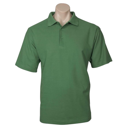 Mens Polo Top Shirt Plain Casual Short Sleeve Pique Knit Basic UPF T-Shirt - Apple Green-0