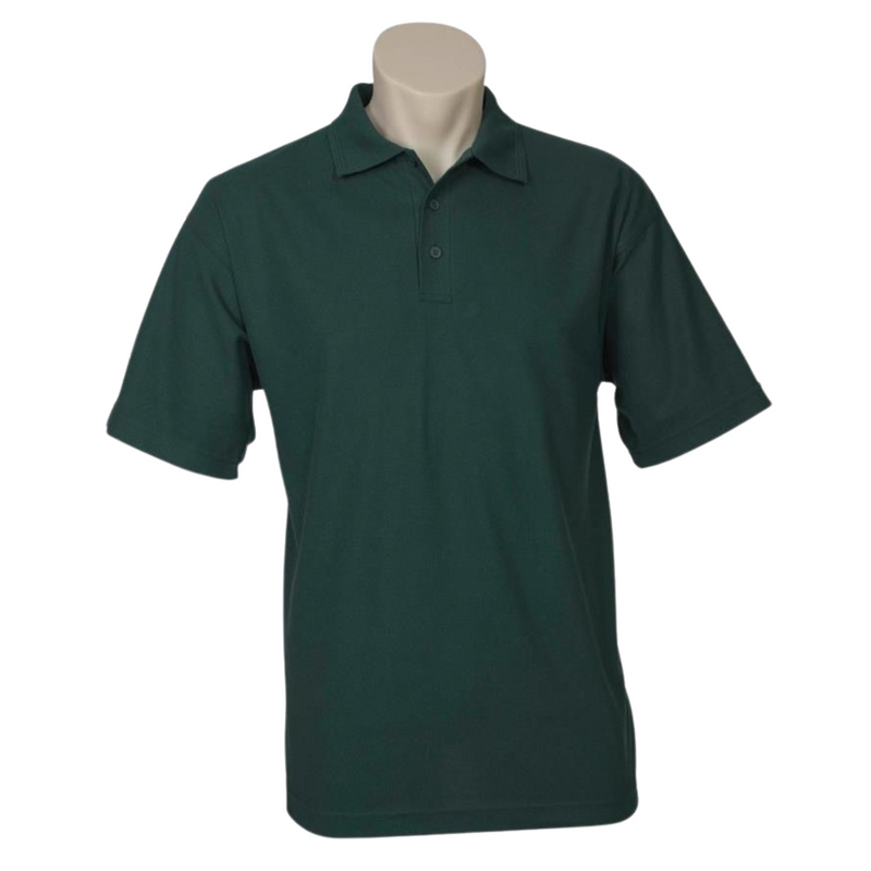 Load image into Gallery viewer, Mens Polo Top Shirt Plain Casual Short Sleeve Pique Knit Basic UPF Rated T-Shirt - Bottle Green - S-0
