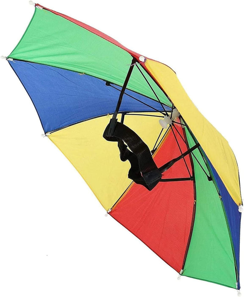 Load image into Gallery viewer, RAINBOW UMBRELLA HAT Rain Novelty Cap Costume Outdoor Camping Beach Fishing-3

