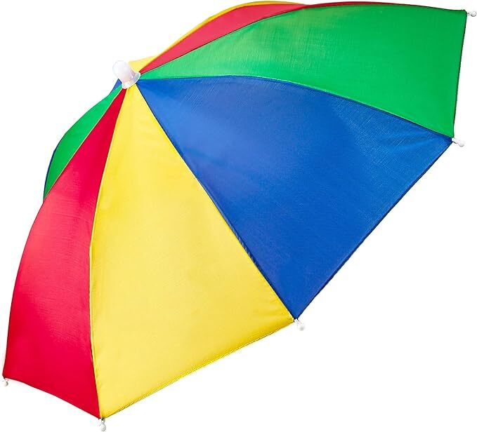 Load image into Gallery viewer, RAINBOW UMBRELLA HAT Rain Novelty Cap Costume Outdoor Camping Beach Fishing-2
