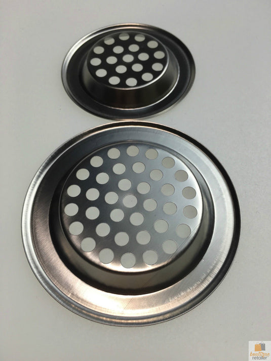 2x Stainless Steel KITCHEN SINK STRAINERS Laundry Bathroom Bath Drain 75mm 60mm-2