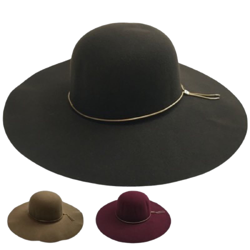 Load image into Gallery viewer, Wide Brim Felt Hat Floppy Vintage Fedora Bowler Cloche Ladies Fashion Cap-1
