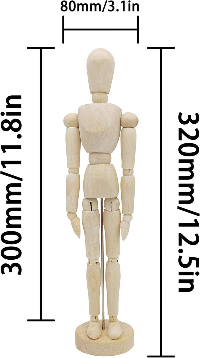 Load image into Gallery viewer, 12" Wooden Artists Male Mannequin Doll Sketch Draw Art Drawing Manikin Toy Model-2
