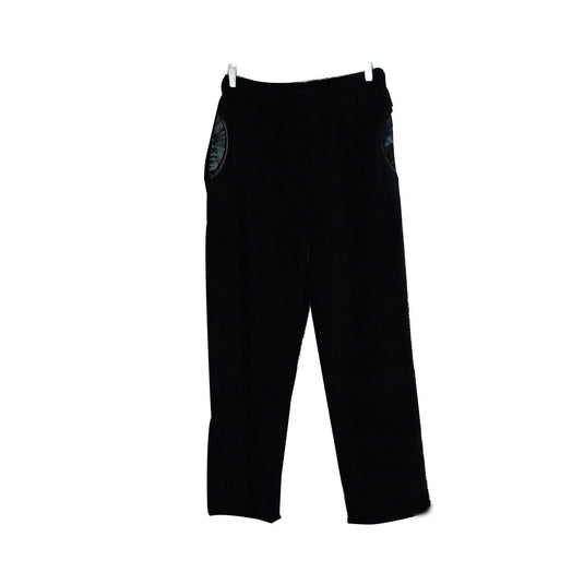Womens TRACK PANTS Coral Fleece Fur Ultra Comfy Pyjamas Pajama Sleepwear Bottoms - Black-0