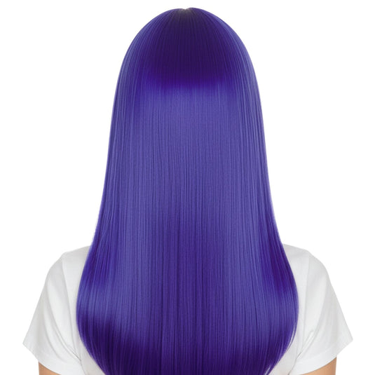 LONG WIG Straight Party Hair Costume Fringe Cosplay Fancy Dress 70cm Womens - Blue (22458)-2