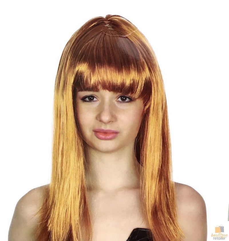 Load image into Gallery viewer, LONG WIG Straight Party Hair Costume Fringe Cosplay Fancy Dress 70cm Womens - Golden Brown (22463)-1
