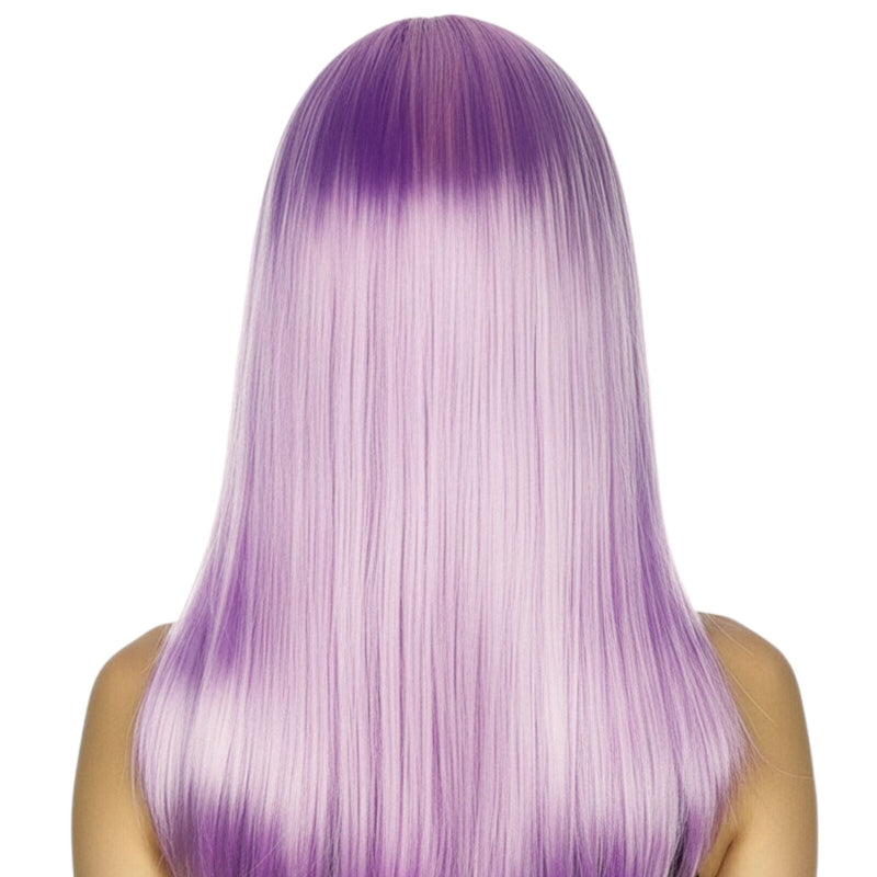 Load image into Gallery viewer, LONG WIG Straight Party Hair Costume Fringe Cosplay Fancy Dress 70cm Womens - Light Purple (22457)-2
