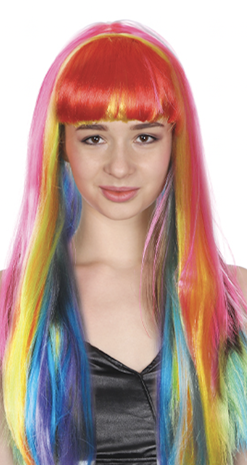 Load image into Gallery viewer, LONG WIG Straight Party Hair Costume Fringe Cosplay Fancy Dress 70cm Womens - Rainbow (22468)-1
