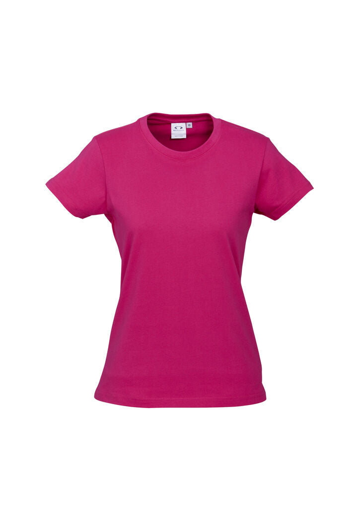 Load image into Gallery viewer, Womens 100% Cotton T-Shirt Plain Basic Tee Casual Top in Magenta Pink-0
