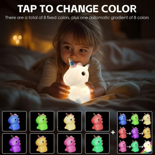 Brillar Cute Squishy Colour Changing Night Light for Kids - Unicorn-3