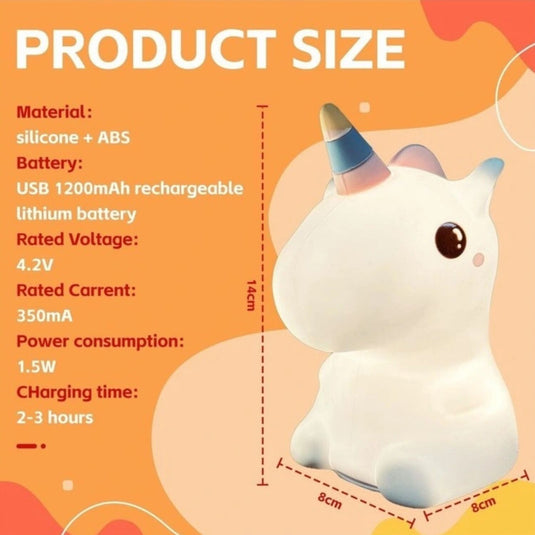 Brillar Cute Squishy Colour Changing Night Light for Kids - Unicorn-2