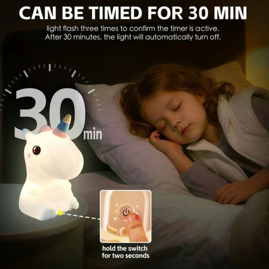 Brillar Cute Squishy Colour Changing Night Light for Kids - Unicorn-4